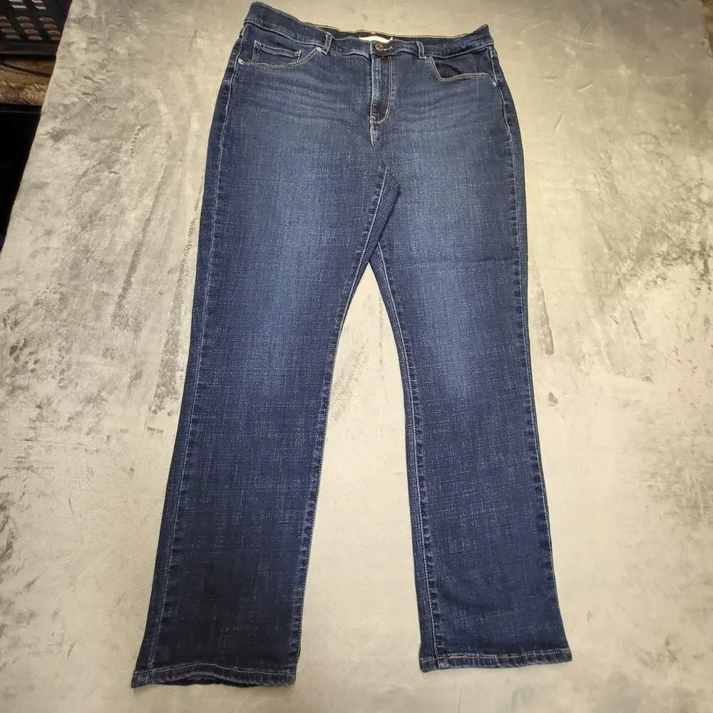 Levi's Jeans Womens 14 Blue Classic Straight Stretch Denim Dark Wash W32 L30